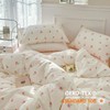 Bildenly Floral Duvet Cover Queen Size White Pink Tulip Pattern
