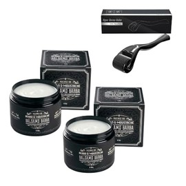 Kit Maximus Inc: 2 B?lsamos para Barba y 1 Dermaroller ? F?rmula con Bergamota y Biotina ? Tratamiento para Cuidado y Fortalecimiento de la Barba ? Id