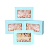 qiqee Light Blue 6 Cupcake Boxes with Window 30 Packs