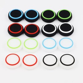 2 PCS Thumb Stick Grips Cover Thumbstick Caps for Steam Deck Handle Silicone Cap Grips (red Black)