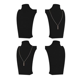 KunGe Necklace Bust Display Stand, Necklace Holder, Pendant Chain Necklace Organizer for Women (Black Velvet, L 4PCS)