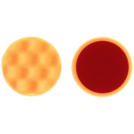 ALCLEAR 568030AH polishing pad against holograms, car polishing sponges, waffled, diameter: 80 x 25 mm, orange, set of 2, polishing pad for polishing machine