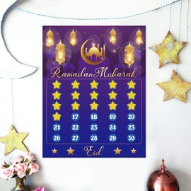 Eid Mubarak Countdown Calendar 2025 - Ramadan Mubarak Game School Class Activity Supplies Favors Decorations