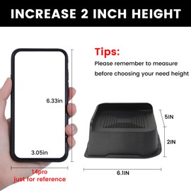 MYMULIKE Bed Risers 2 inch, 3 inch, 4 inch, 6 inch or 8 inch Heavy Duty Furniture Risers, Up to 6000 Lbs L Shaped Design Bed Lifts Blocks for Couch Desk Sofa Table Bookshelf（Black 4 Pack, 2 inch）