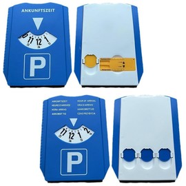 TQPUWT Parking Disc, Pack of 2 Parking Discs with Ice Scraper, Parking Disc for Cars, Ice Scraper with Parking Disc, Parking Meter Made of Durable Plastic, for Car and Motorcycle, Blue