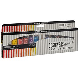 Daler Rowney Designers Gouache Introduction Paint Set, 12 Assorted Colours x 15ml Tubes, Ideal for Professional Watercolour & Gouache Artists