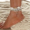 ZMANYIJEW Shell Ankle Bracelet Set for Women, Boho Pearl Adjustable