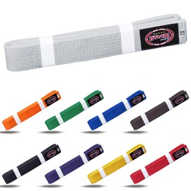 Farabi Sports Karate Belt Multiple Colors Karate Belts Judo Karate BJJ Martial arts Taekwondo belts (240-cm, White)