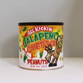 Ass Kickin' Spicy Jalapeno Cheddar Flavored Peanuts, 3 Pound Can - Premium Funny Gourmet Gift for Cheese Lovers!