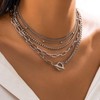 Layered Necklace for Women Gold Chunky Necklace Paperclip Chain Necklace