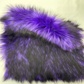 Fashion Fabrics LLC Purple Black Multicolor Husky Print Shaggy Apparel Home Decor Faux Fur Fabric - Sold by The Yard - 60"