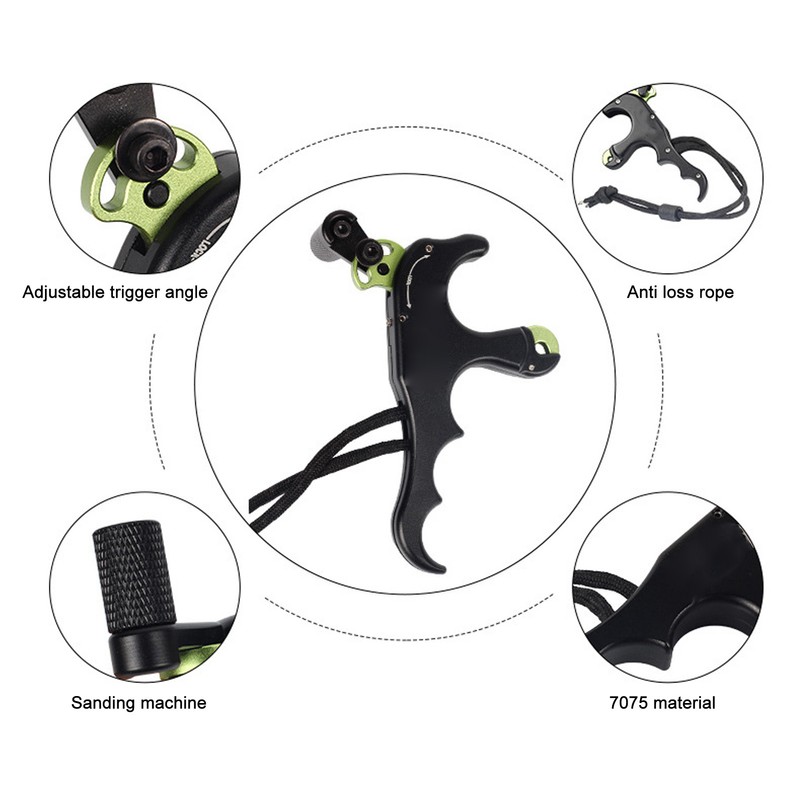4 Finger Archery Release Aid Grip Adjustable Aluminum Alloy Compound