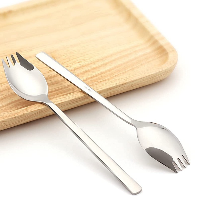 6 Pack Sporks Stainless Steel Forks and Spoons, Muulaii Metal