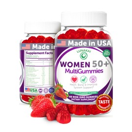 Lunakai USA Made 50 Plus Women's Multivitamin Gummies - Delicious Formula Enhanced with Essential Vitamins & Minerals for Health & Vitality - 60ct