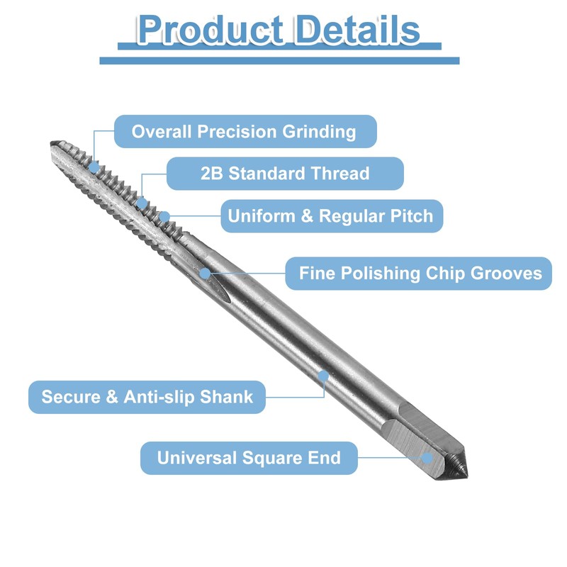 uxcell 20pcs Straight Flute Thread Tap, 6-32 UNC Screw Threading