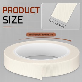 Frienda Glass Cloth Electrical Tape, 3/4 in x 36 yd (108 Ft) High Temperature Masking Tape Beige, Thermosetting, Pressure Sensitive, Corrosion Protection, Silicone Adhesive