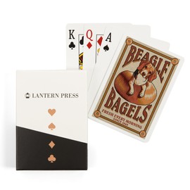 Lantern Press Beagle Bagels, Retro Ad (52 Playing Cards, Poker Size Card Deck with Jokers)