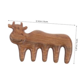 minkissy Adorable Cartoon Cow Hair Comb Sandalwood Massage Comb for Relaxation Present