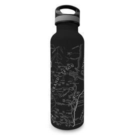 McGovern Outdoor Grand Teton National Park Map Insulated Water Bottle, Black, 25 oz