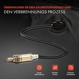 Frankberg 1 x Lambda Sensor Control Probe Compatible with Golf IV Cabriolet 1E7 Golf III 1H1 Golf III Cabriolet 1E7 Golf III Variant 1H5 Polo 6N1 Polo Classic 6V2 Replacement # 030906265AE