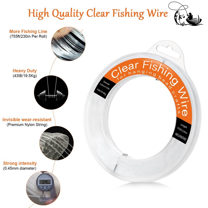 Clear Fishing Line Wire 755 ft, Invisible Fishing Wire Nylon