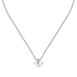 TRUSSARDI T-Logo Women's Necklace in Steel, Zircons - TJAXC14
