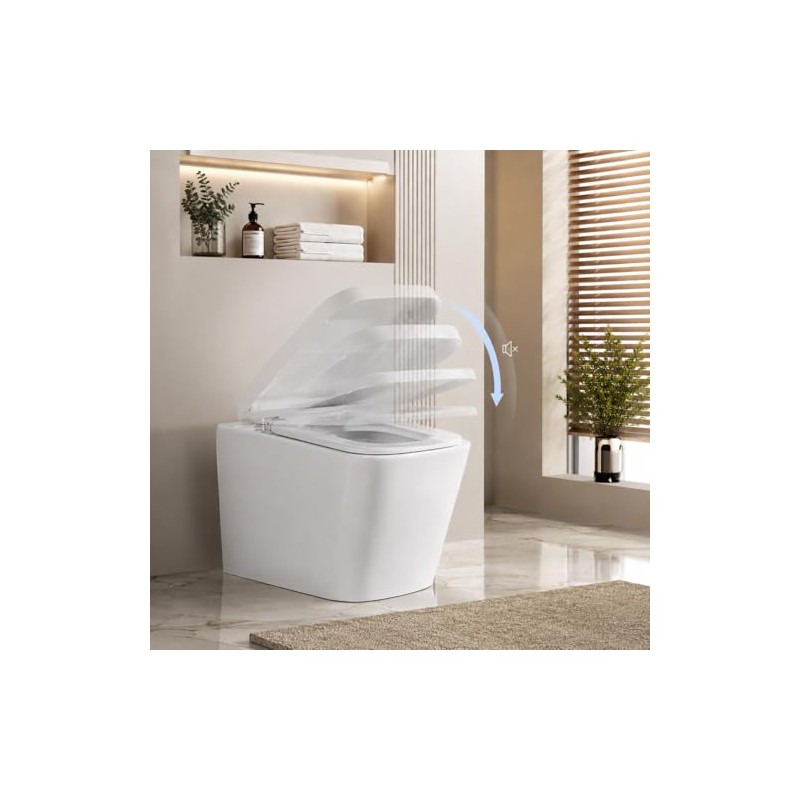 Minsha MinS03 square toilet seat, glossy finish, designed for 16.5”L