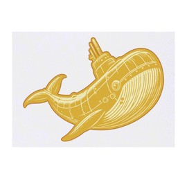 'Yellow Submarine Whale' Temporary Tattoo - Water Resistant, Skin-Safe, Non-Toxic Transfer (TO00085417)