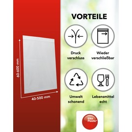 Elke-Plastic Ziplock Bags 50mμ 80×120mm - Pack of 100 - Plastic Food Bags Resealable Bags - High Quality Bags for Storage, Organization and Packaging Bags