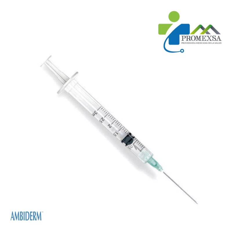 Ambiderm 100 Jeringas De Plástico 3ml Con Aguja 21gx32mm Estéril