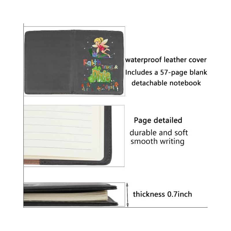 BNQL Faith Trust And Pixie Dust Gifts Leather Notebook Journal