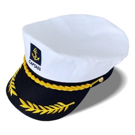 LZbeove Adjustable Ship Sailor Cap Captain Hat Funny Party Hats Nautical Marine Yacht Boat Captain Hat for Dressing up Party Cosplay Costume Accessory 1Pcs
