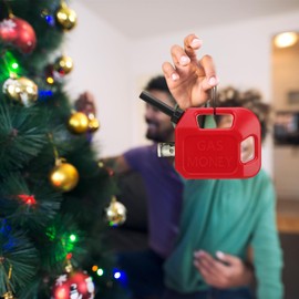 Gas Can Ornament Money Holder - AELVOURS 2024 Newest Christmas Gas Can Ornament Red Resin Funny Christmas Money Tree Decorations Ornaments for Cash Roll