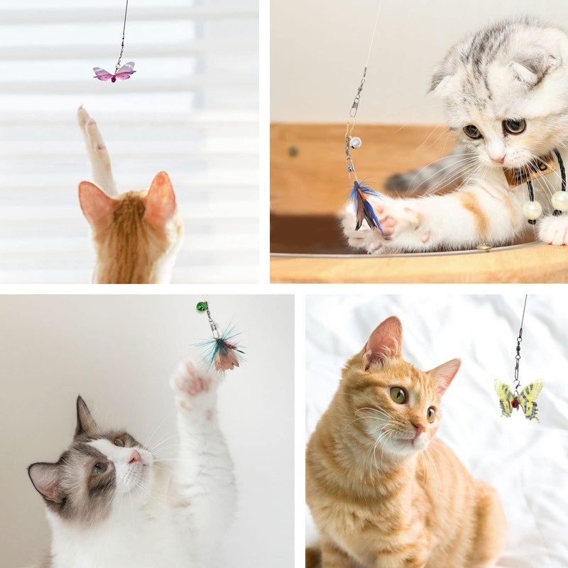 SONGWAY Cat Toy Replacement 5 Butterflies, 5 Small Flying Bugs