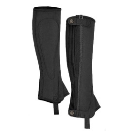 Shires Moretta Childs Amara Suede Half Chaps in Black - Child Sizes X-Large, Black