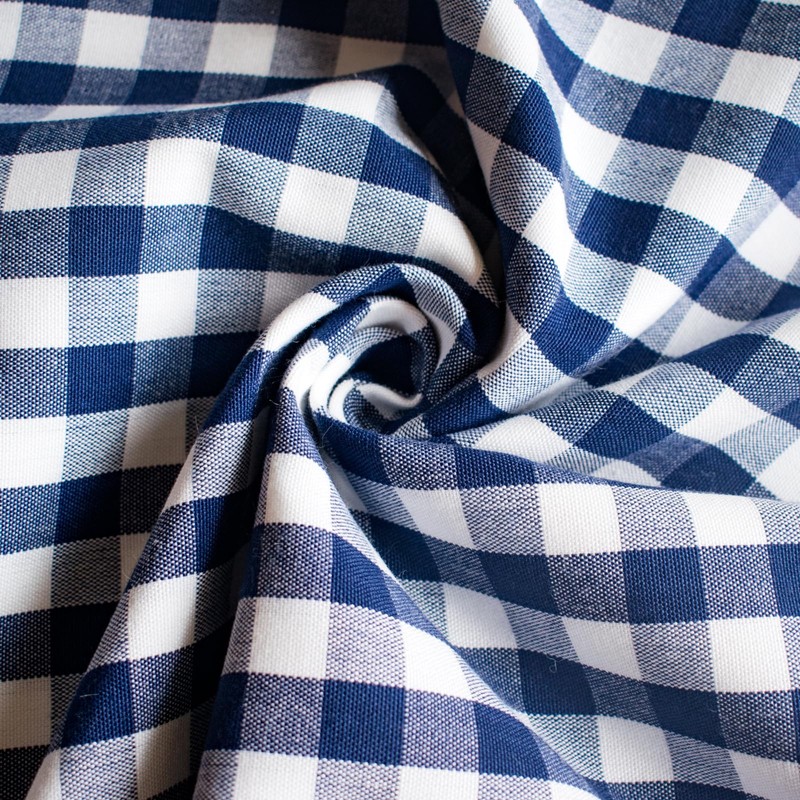 HOPLEE Summer Navy Blue Pillow Covers 18x18 Farmhouse Gingham Pillows
