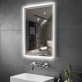 Elefloom LED Bathroom Mirror, 32x24 Inch Front and Backlit Lighted Vanity Mirror, Anti-Fog Dimmable 3 Colors CRI>90 Wall Mounted LED Mirror for Bathroom