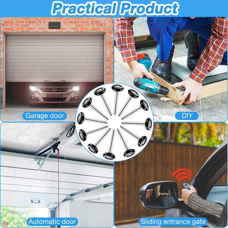 Funtery 12 Pack Nylon Garage Door Roller 2 Inch Quiet