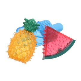 BUGUUYO 3pcs Pet Chew Freezable Teething Cooling for Puppies Watermelon Pineapple Shapes Durable TPR Indoor Engaging Squeaker for Small and Medium Dogs
