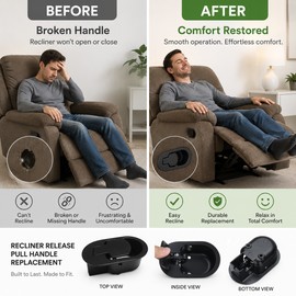Universal Recliner Release Handle with Cable – Replacement Pull Lever for Sofas, Recliner Chairs & Theater Seats