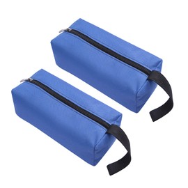 XNJIHWA 2 x Tool Bag Hardware Tool Bag Multi-Purpose Wear-Resistant Storage Cosmetic Brushes Pens Bag 25 x 8 x 7 cm with Zip Blue