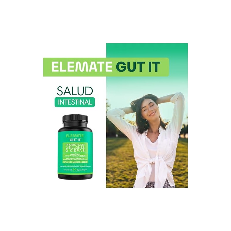 Gut Probiotic Suplemento Natural Probióticos Prebióticos Enzimas Digestivas Citrato Magnesio