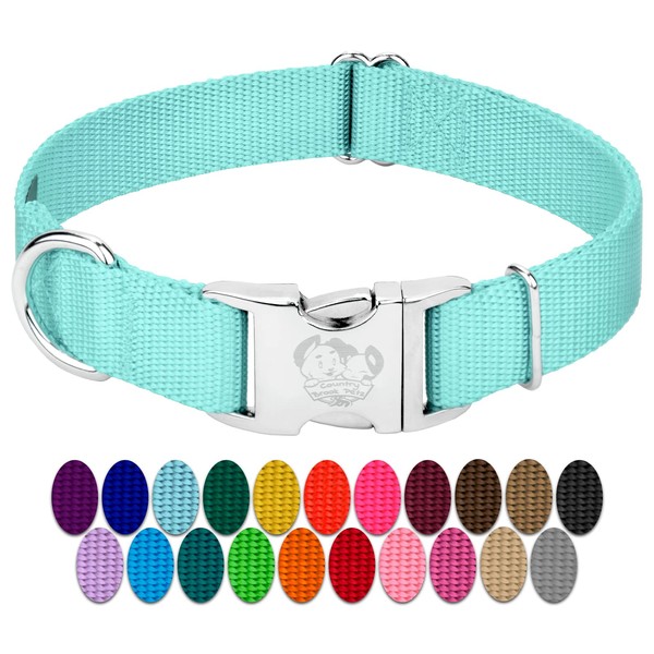 Country Brook Petz Premium Nylon Dog Collar with Metal Buckle