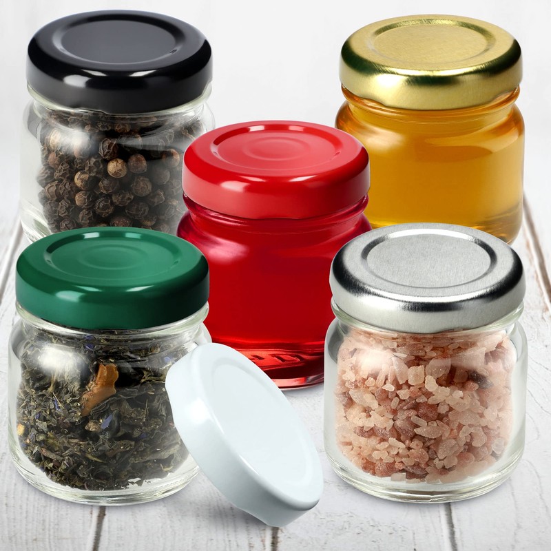 KADAX Mini Jars 40 ml, Preserving Jars, Spice Jars with