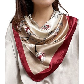 FAIRYGATE Seidentuch Haare Seidenschal Schal für Damen Seide Gefühl Quadratische Schals Halstuch Kopfbedeckung weichen quadratischen Schals Kopf Haar Bandanas DA2515