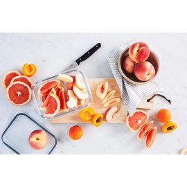 Checkmart Meal Prep Glass 2 Compartment Container with Airtight SnapLock Lids - Portion Control Food Storage - BPA Free - Microwavable, Dishwasher, Freezer and Oven Safe