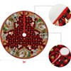 Christmas Tree Skirt, 48 inches Red Luxury Velvet Plush Fur