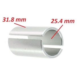 cyclingcolors STEM AHEAD QUILL 25.4MM > 31.8MM ADAPTER 1" REDUCER EXTENSION CONVERT TUBE BIKE HANDLEBAR ALLOY ALUMINIUM SILVER MTB ROAD CITY FIXIE SINGLESPEED VINTAGE SPACER
