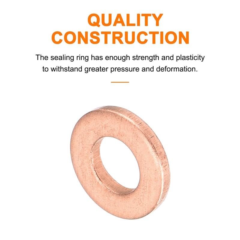 sourcing map 22 Pcs Flat Copper Washers, 4x8x1mm Copper Upgraded