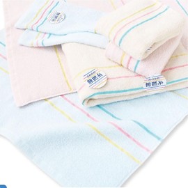 [Non-twist Jacquard (Simple Border)] Face Towel, Yellow